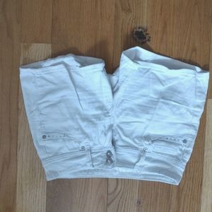 Y2K style white shorts